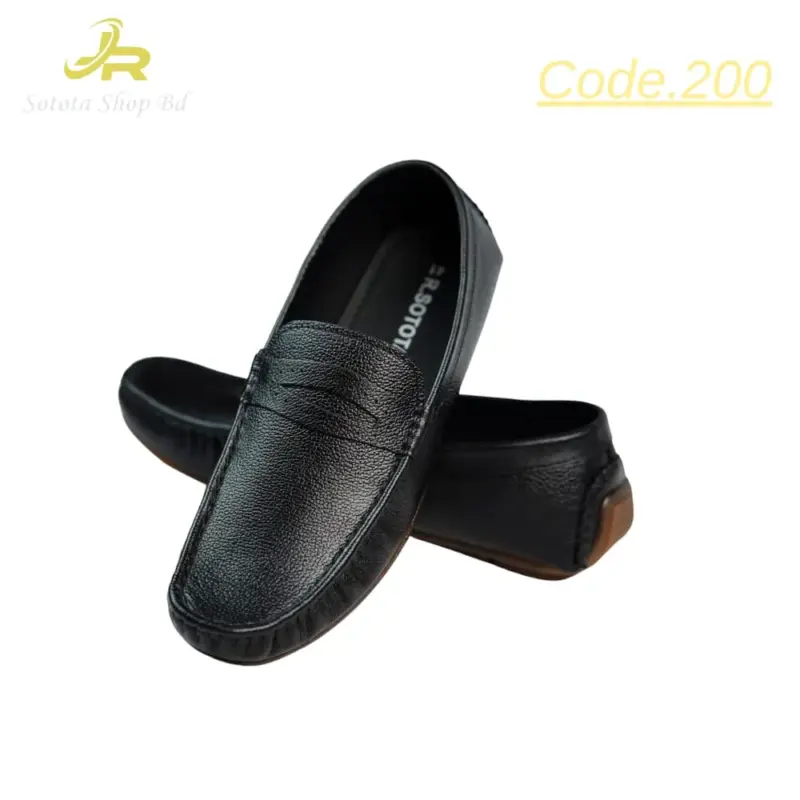 LEATHER LOAFER (BLACK-200)