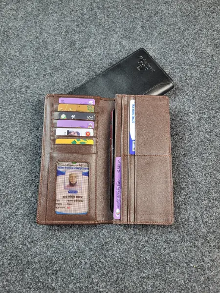 Premium Leather Long Wallet with Phone - Image 3
